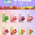 LIMI LIMI 8000 發光一次性電子煙｜RGB 炫光顯示．Mesh 網芯極致口感｜選購資訊