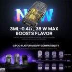 Uwell Caliburn G3 PRO 卡里蹦系列｜UWELL Caliburn G3 PRO 咖哩棒註油式小煙主機｜全螢幕UI介面｜35W可調輸出｜規格與相容資訊：圖片 2